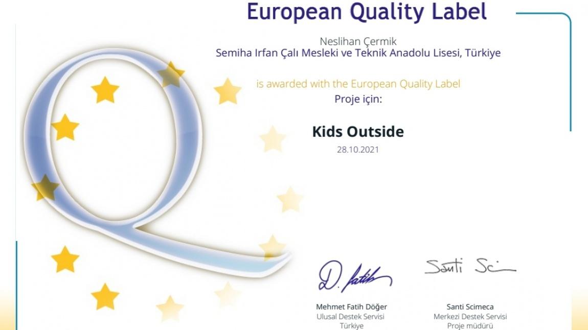 Okulumuza eTwinning Avrupa Kalite Ödülü Etiketi